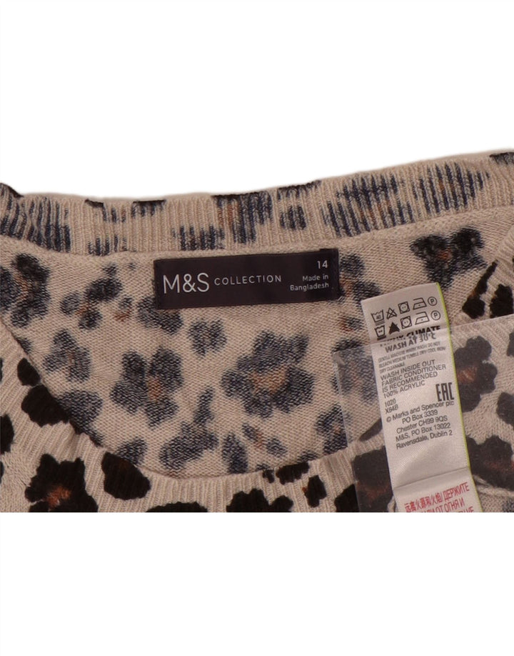 Pulover pentru femei Marks & Spencer cu decolteu rotund, maro mediu, UK 14