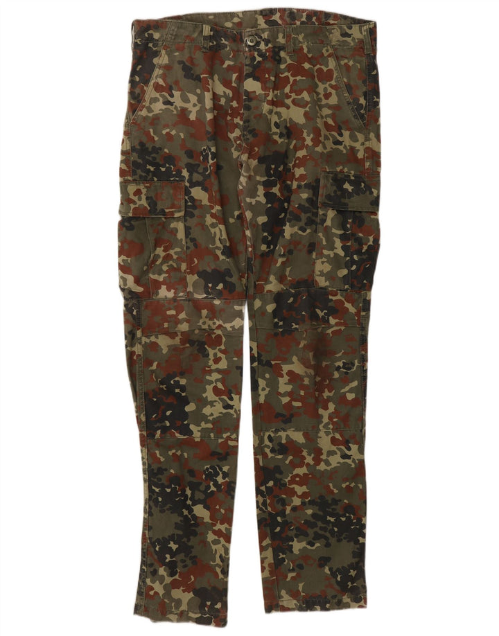 VINTAGE Pantaloni cargo subțiri pentru femei UK 16 Large W32 L33 Khaki Camouflage