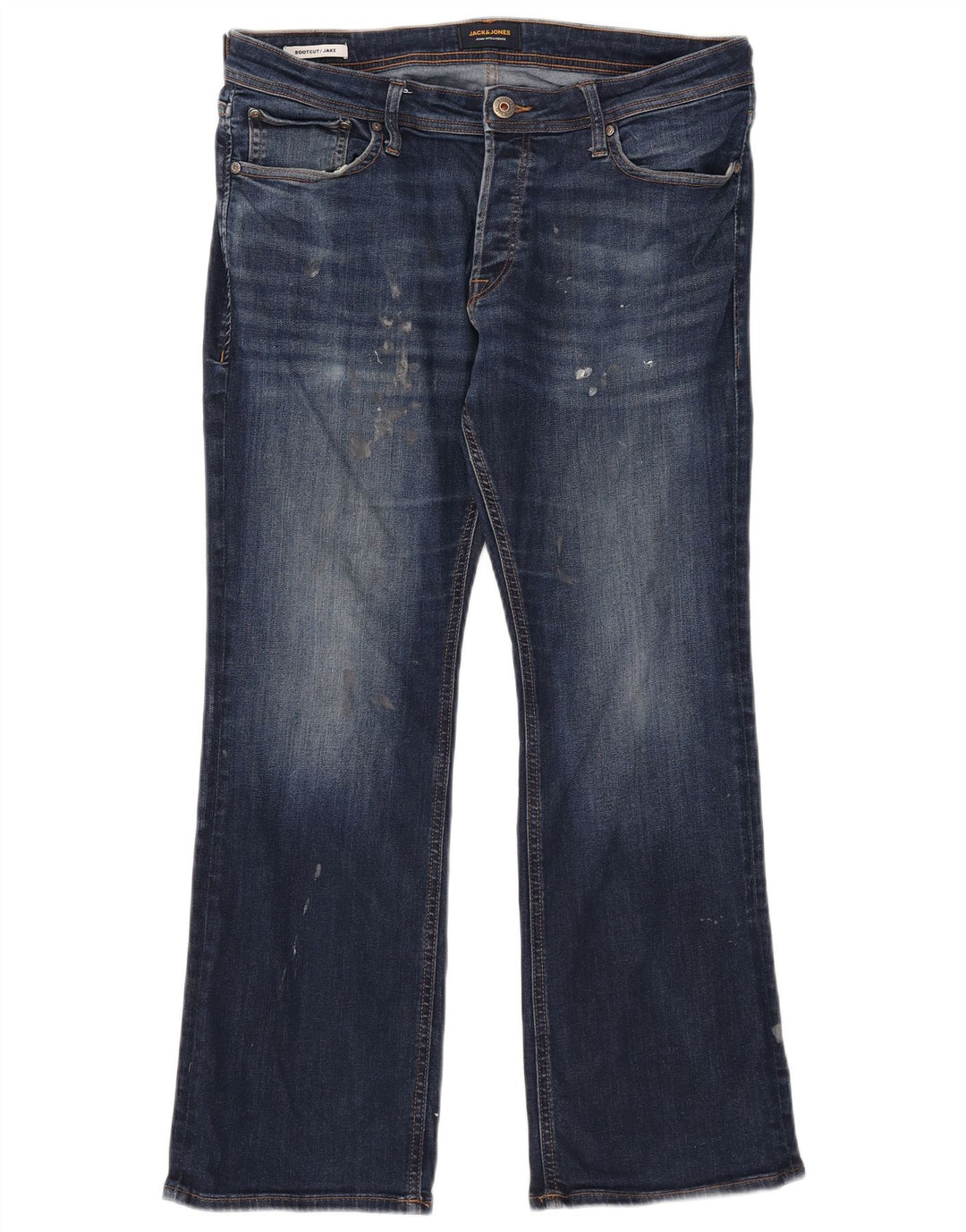 Blugi Jack & Jones pentru bărbați Jake Bootcut W34 L30 bumbac bleumarin