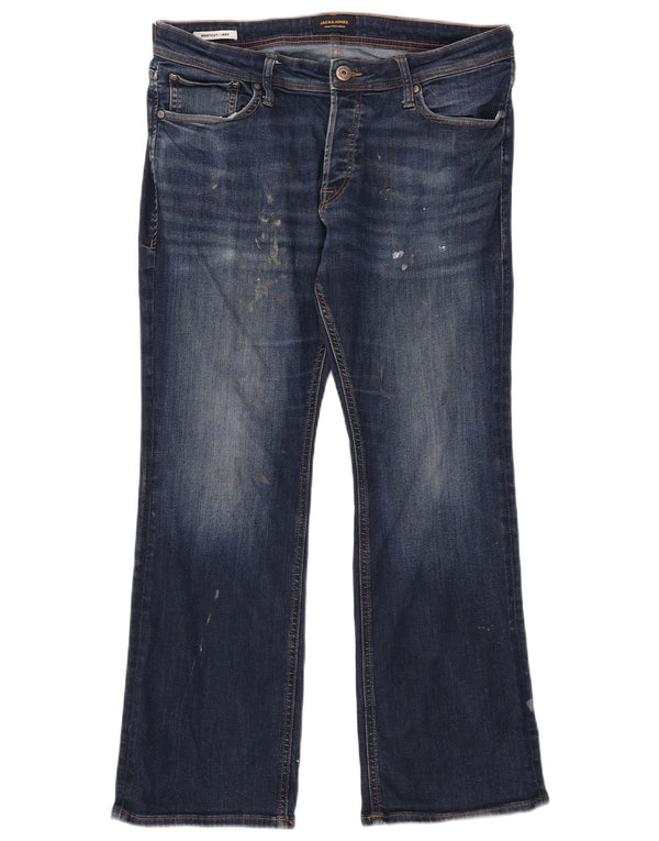 Blugi Jack & Jones pentru bărbați Jake Bootcut W34 L30 bumbac bleumarin