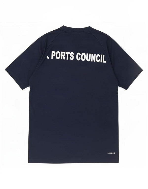 Adidas Boys Aeroready Graphic T-Shirt Top 13-14 Years Navy Blue Polyester