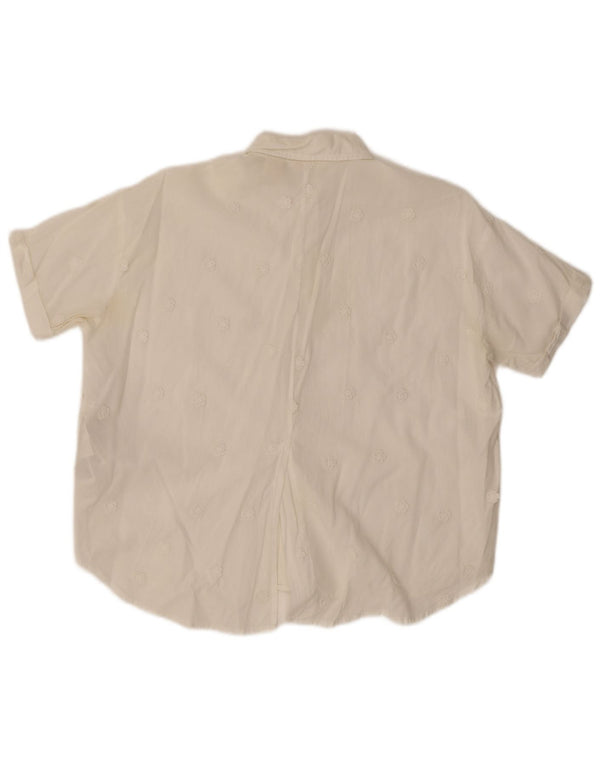 Bluză cămașă supradimensionată cu mânecă scurtă pentru femei Levi's UK 6 XS Alb Floral