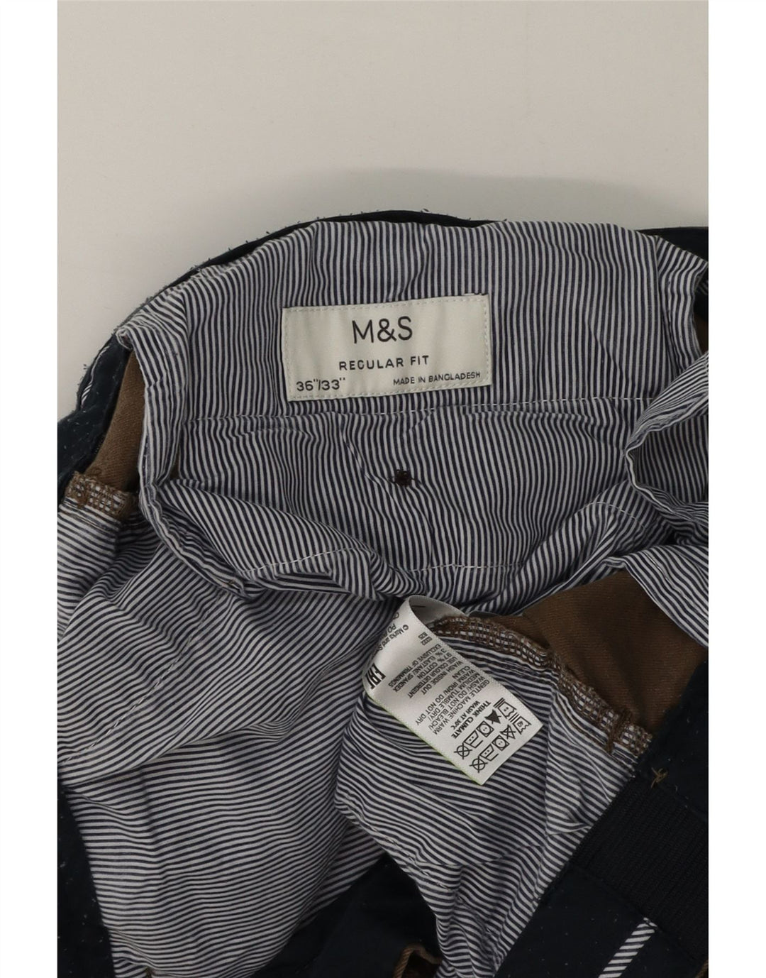 Pantaloni chino pentru bărbați Marks & Spencer, cu ajustare normală, L36 L33, bumbac maro