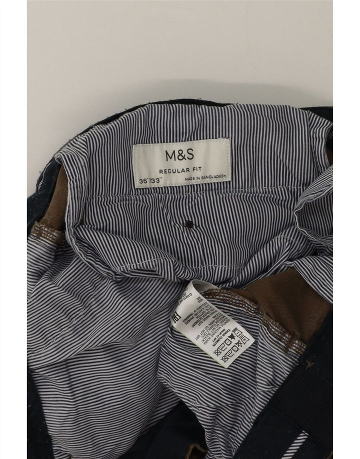 Pantaloni chino pentru bărbați Marks & Spencer, cu ajustare normală, L36 L33, bumbac maro