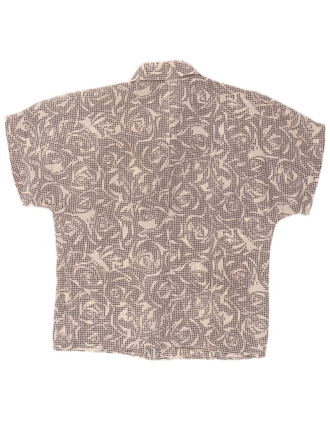 Cămașă vintage cu mânecă scurtă pentru femei UK 14 Medium Black Houndstooth