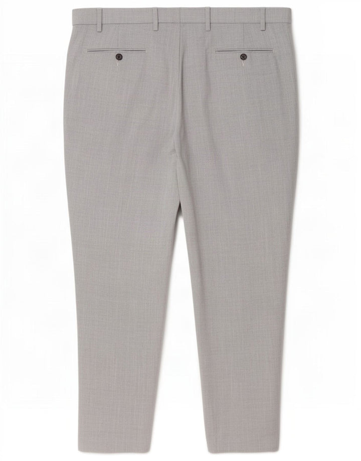 Pantaloni de costum slim pentru bărbați Marks & Spencer L44 L31 poliester gri