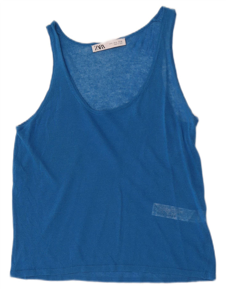 Top cu vestă pentru femei Zara UK 8 Small Blue Acrylic