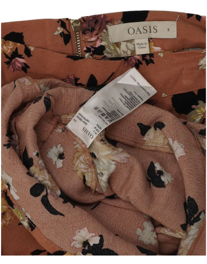 Fusta mini pentru femei Oasis UK 8 Small W28 Pink Floral Viscose