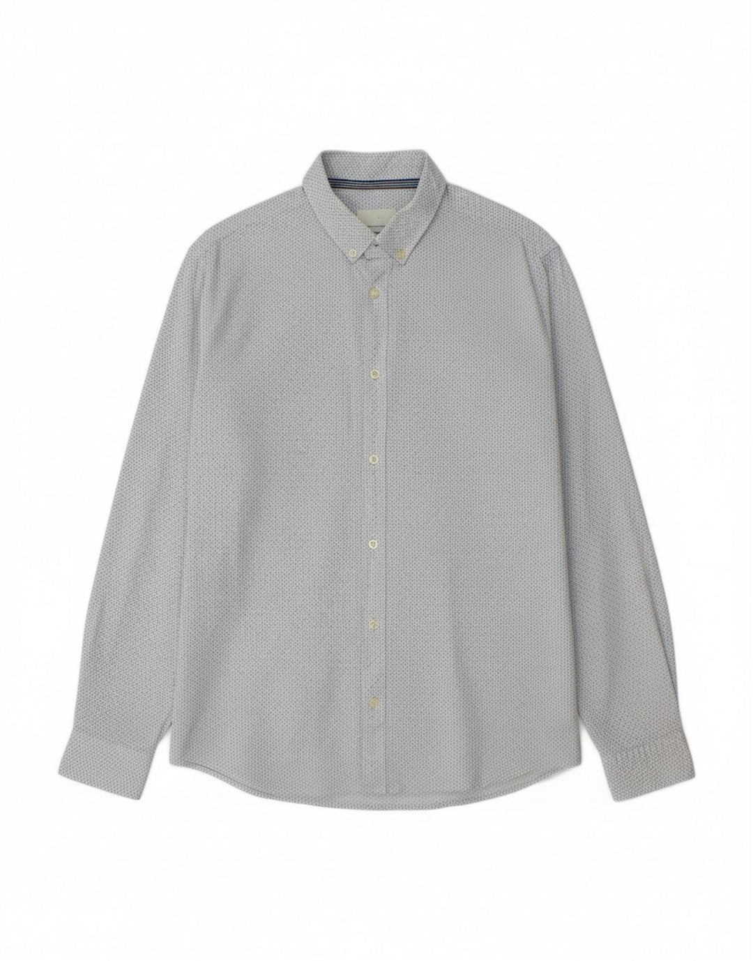 TOM TAILOR Mens Regular Shirt Medium White Spotted Cotton
