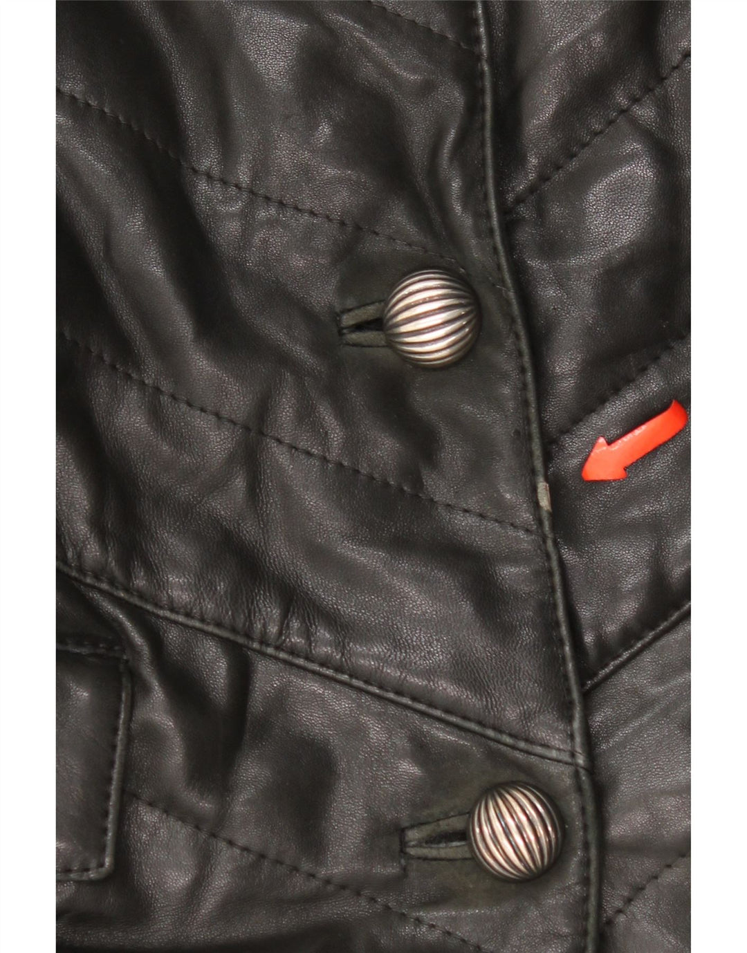 Palton din piele vintage pentru femei UK 14 Piele neagră medie