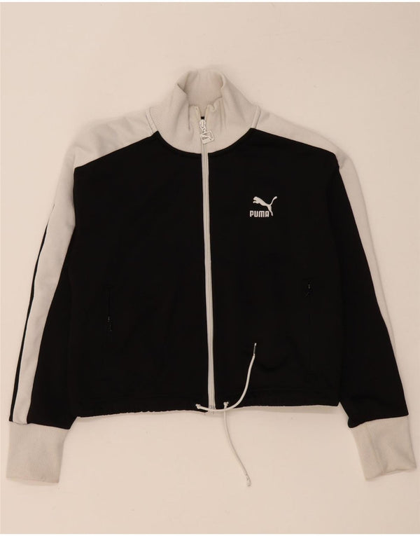 Jachetă Puma Crop Trening Top Jacket UK 14 Medium Black Colorblock
