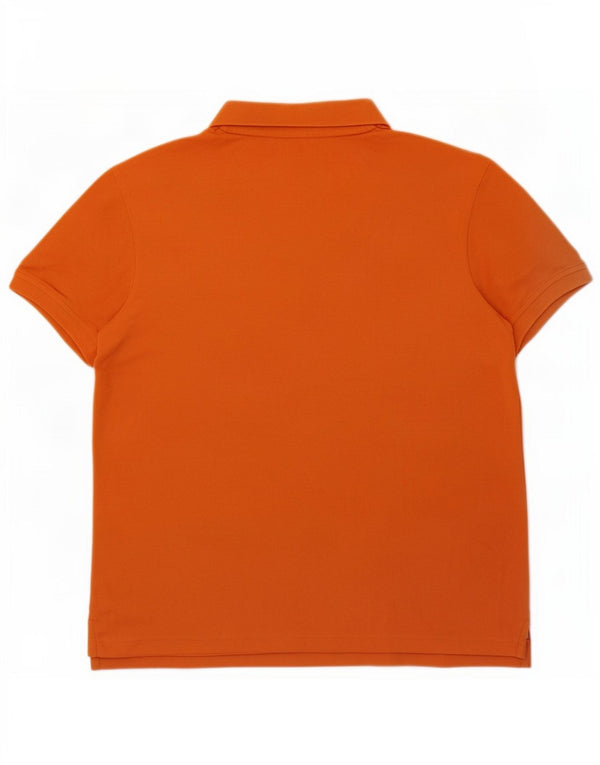 Tricou polo Lyle & Scott pentru bărbați, bumbac portocaliu mediu