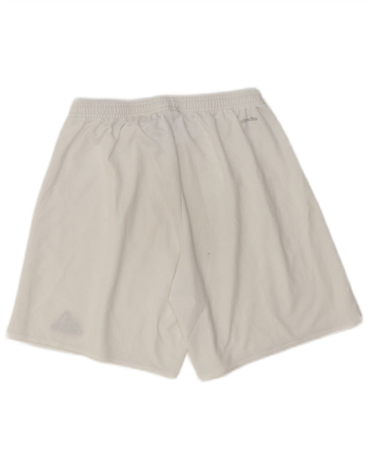 Pantaloni scurți sport pentru bărbați Adidas Climalite, poliester alb mediu