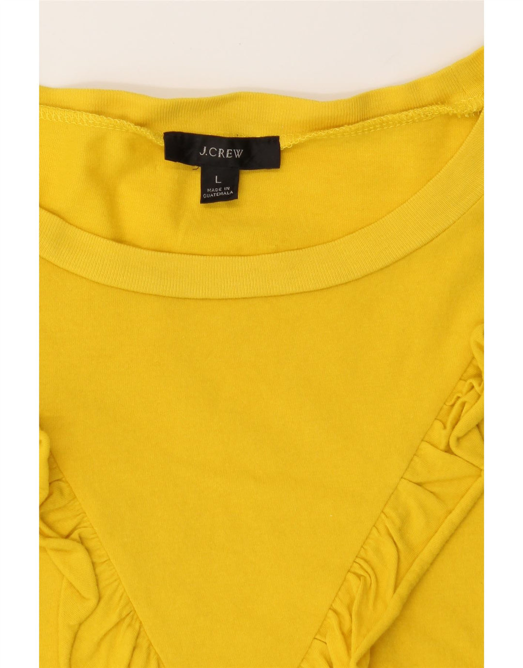 J. CREW Womens Ruffle Front Blouse Top UK 16 Large Yellow Cotton Vintage J. Crew and Second-Hand J. Crew from Messina Hembry 