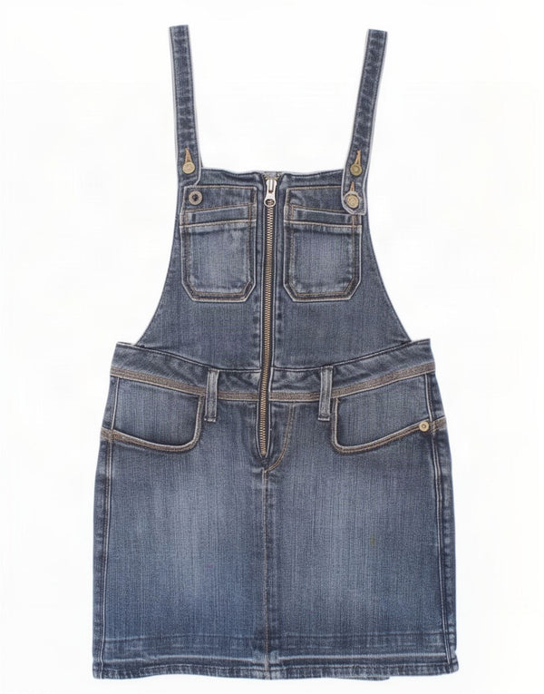 Fusta Denim Salopeta Fete Levi's 7-8 Ani W22 Bumbac Albastru