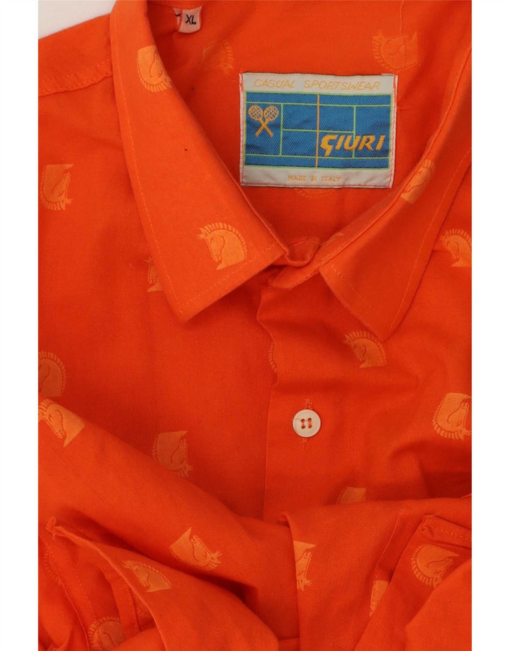Cămașă Vintage pentru bărbați XL Portocaliu cu pete