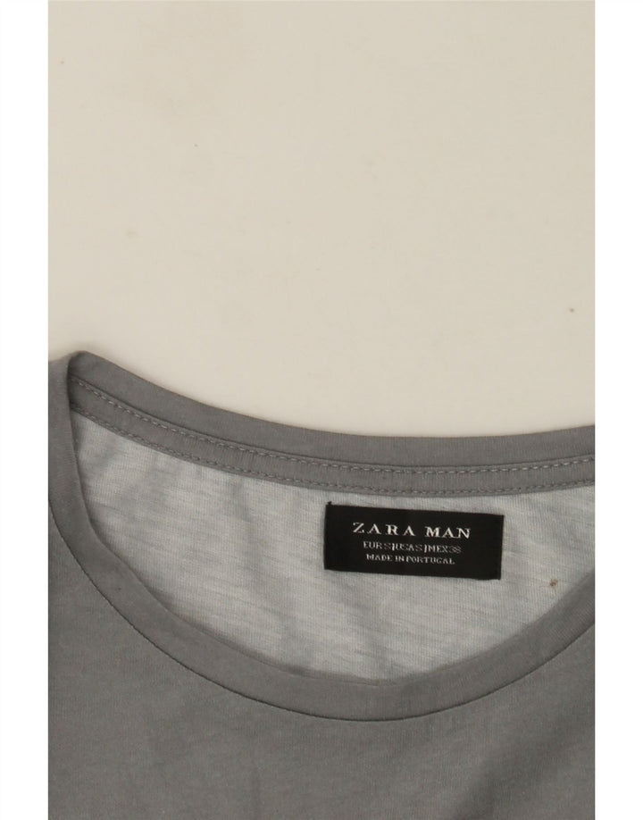Tricou grafic pentru bărbați Zara Top mic gri Colorblock