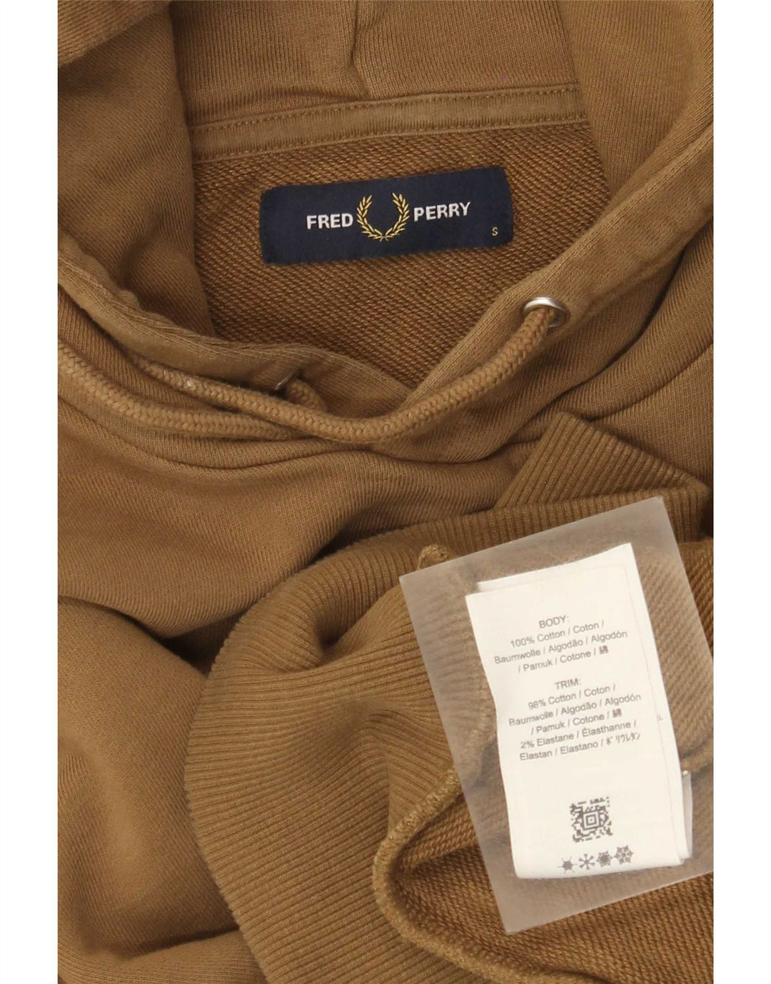 Pulover Fred Perry pentru femei, bumbac mic, bej
