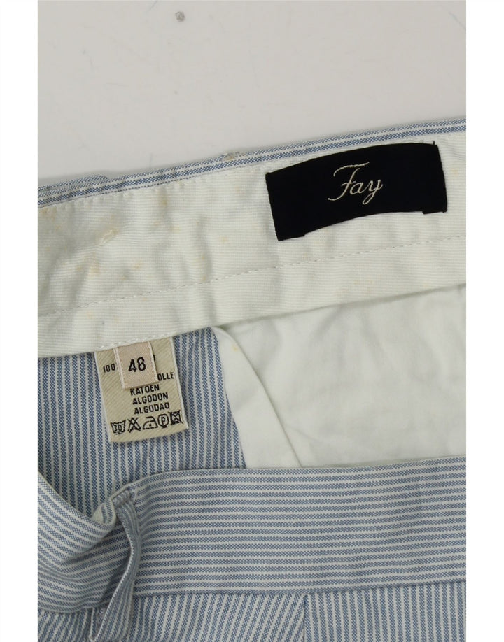 FAY Pantaloni drepți pentru bărbați IT 48 Medium W32 L31 Blue Pinstripe Bumbac