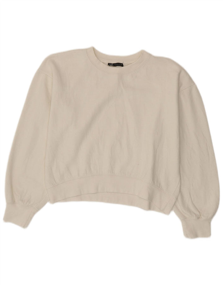 Pulover pentru femeie Zara Crop Pulover UK 14 Medium White
