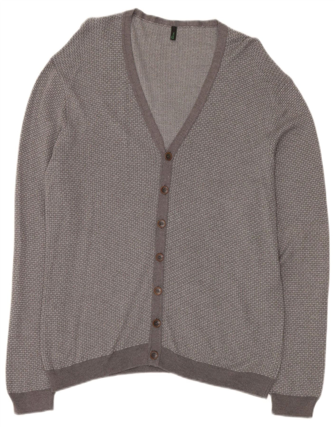 Pulover cardigan pentru femei BENETTON UK 18 XL, viscoză cu pături gri