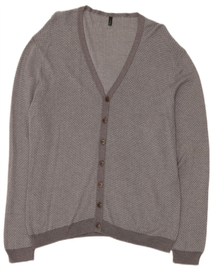 Pulover cardigan pentru femei BENETTON UK 18 XL, viscoză cu pături gri