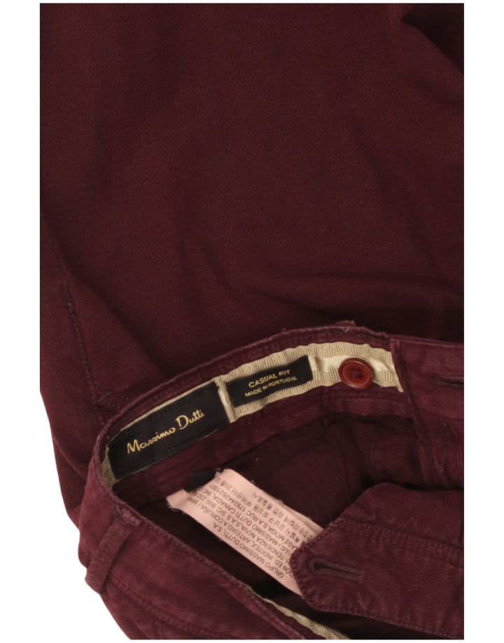 MASSIMO DUTTI Pantaloni chino subțiri pentru bărbați EU 40 Medium W31 L33 Burgundy
