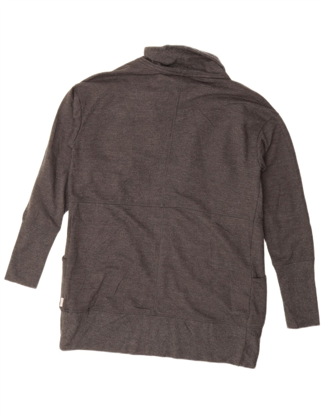 Pulover cardigan deschis supradimensionat pentru femei Eddie Bauer UK 10 mic bumbac gri