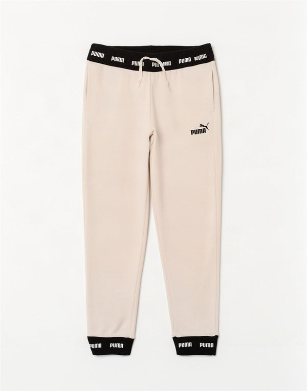 Pantaloni de trening Puma Graphic pentru bărbați Joggeri XS Bumbac color bloc alb
