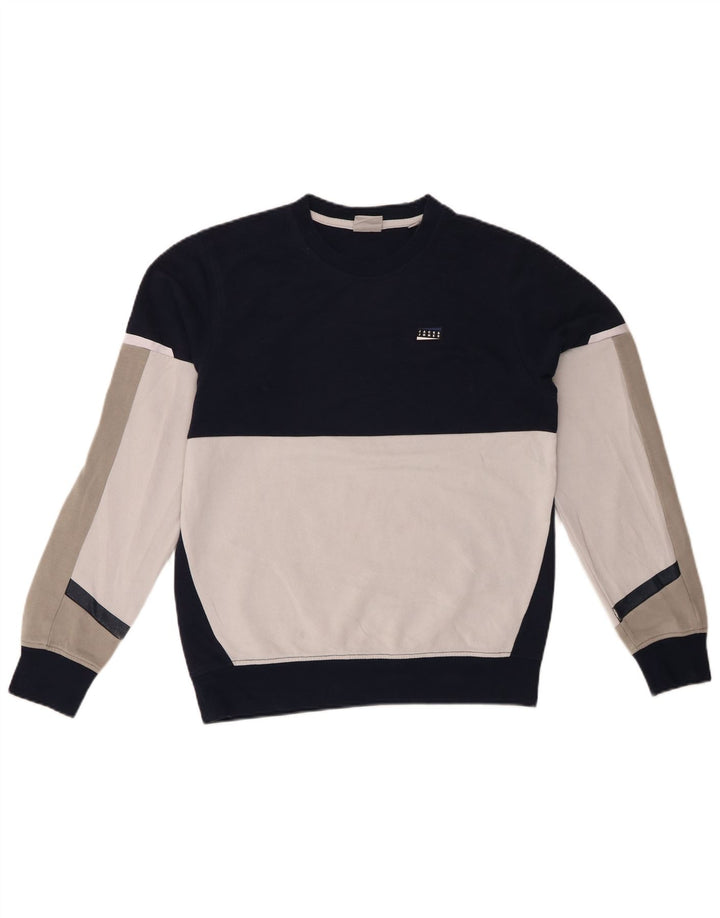 JACK & JONES Hanorac pentru bărbați Pulover mic, bleumarin, bumbac color bloc