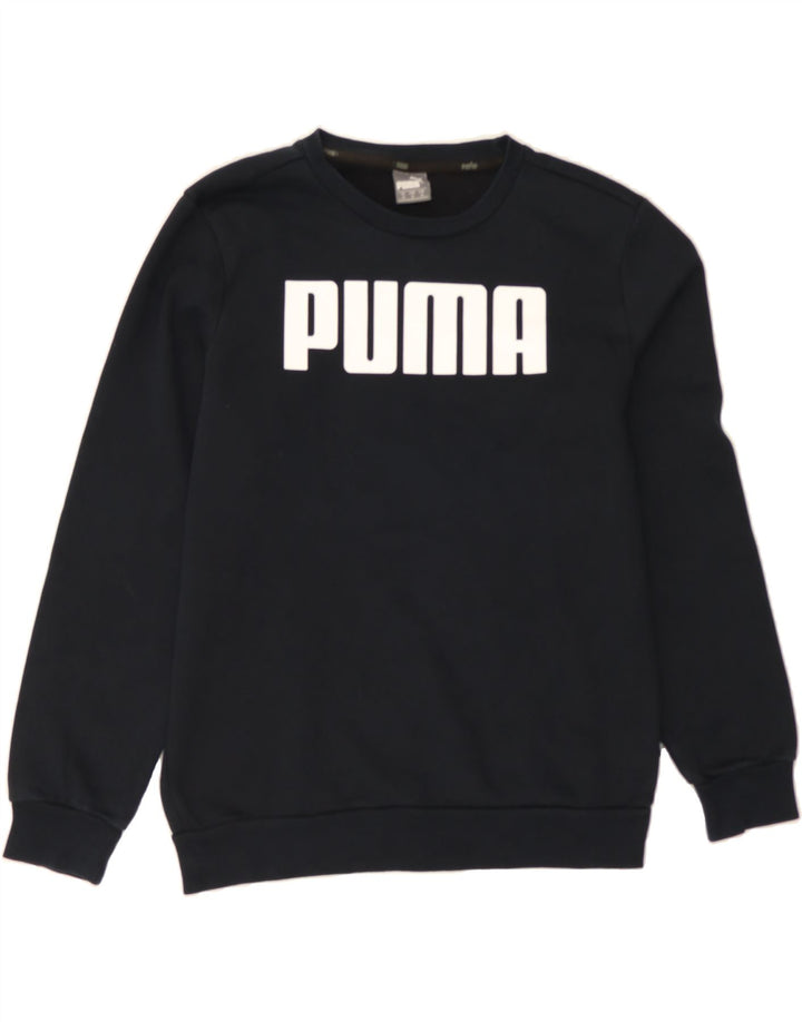 PUMA Mens Graphic Sweatshirt Jumper Medium Black Vintage Puma and Second-Hand Puma from Messina Hembry 