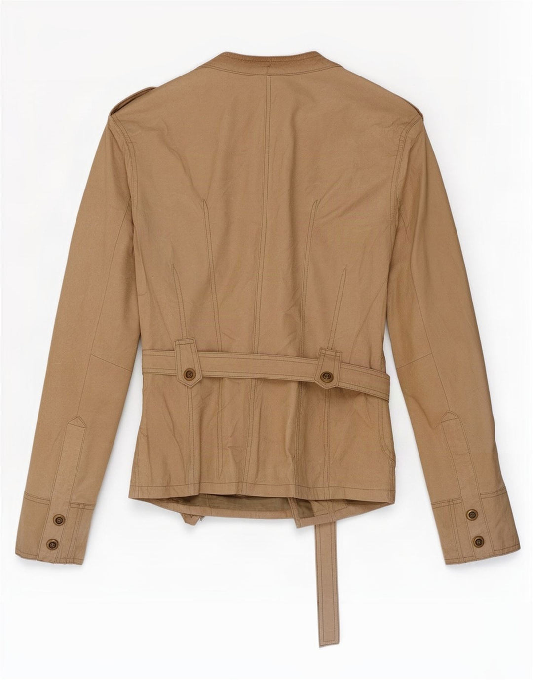 Jachetă militară din piele vintage pentru femei IT 48 XL bej
