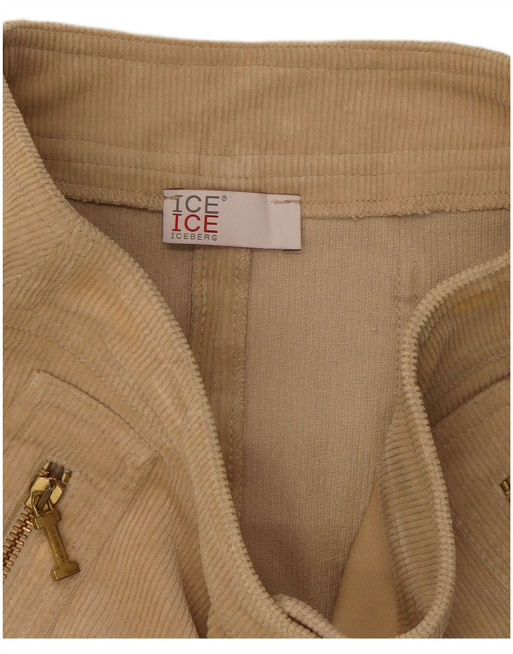 Fusta mini velur pentru femei Iceberg W28 bumbac mediu bej