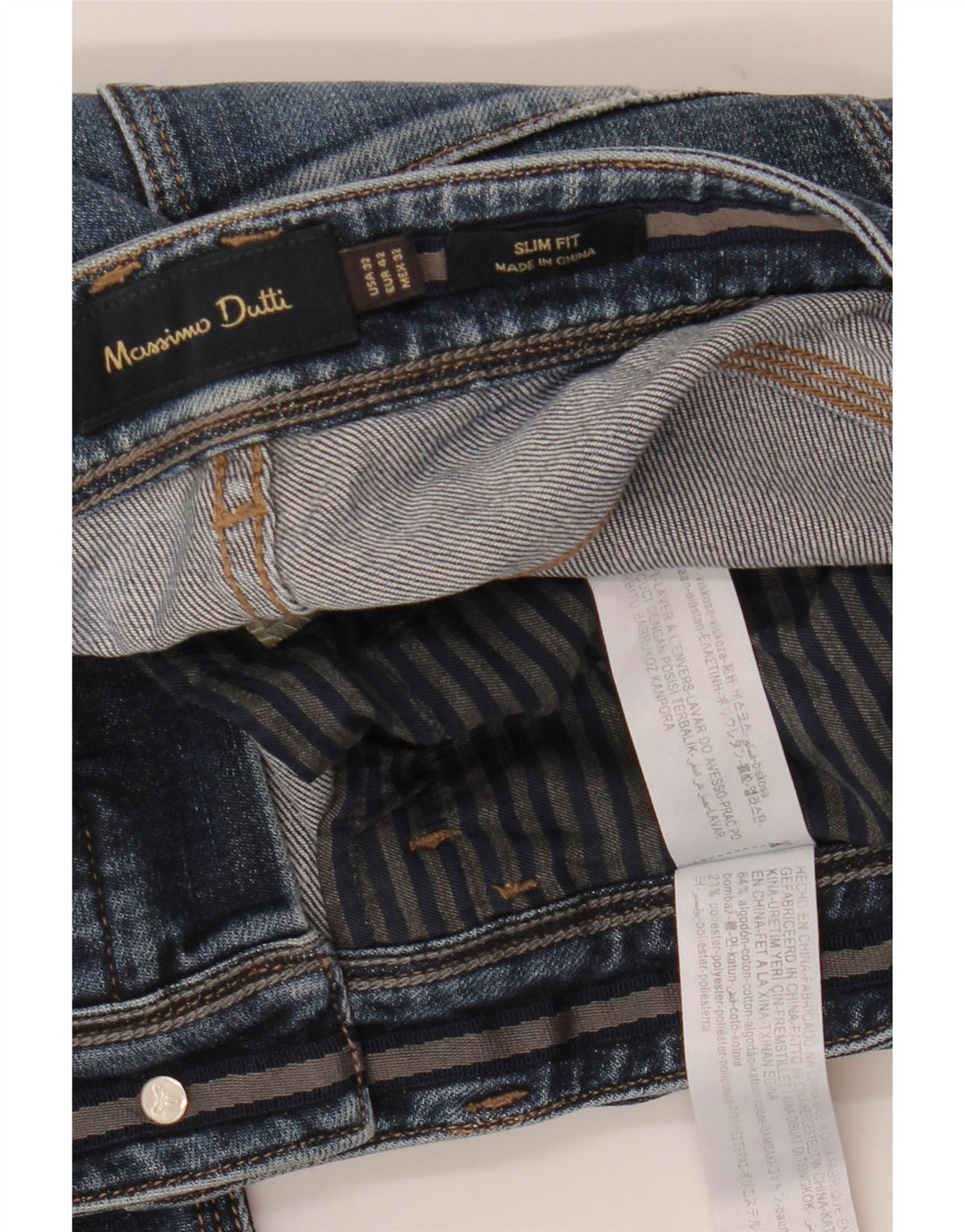 MASSIMO DUTTI Blugi pentru bărbați slim EU 42 Large W34 L27 Blue Bumbac