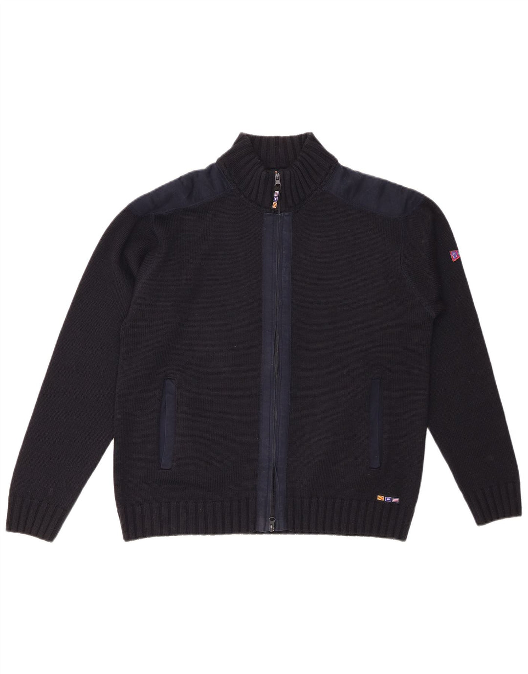 PORTOFINO Pulover cardigan pentru femei UK 16 Lână mare neagră