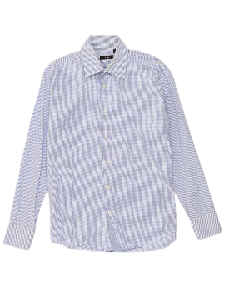 Cămașă pentru bărbați Hugo Boss Mărimea 40 15 3/4 Medium Blue Gingham