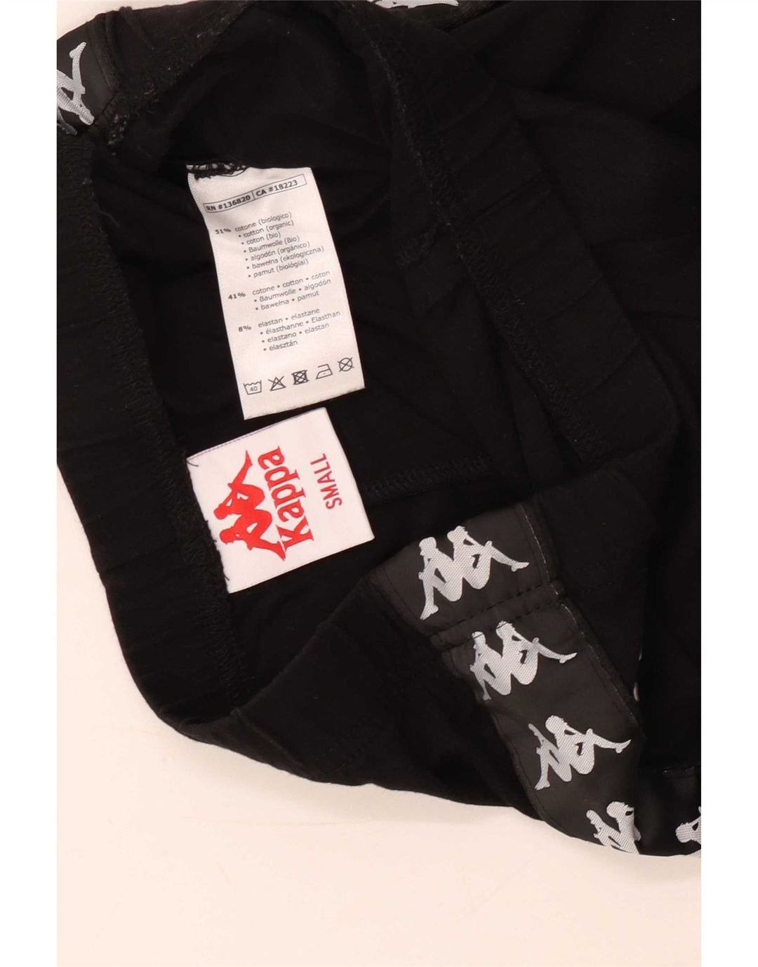 Leggings grafic Kappa pentru femei UK 8, bumbac negru mic