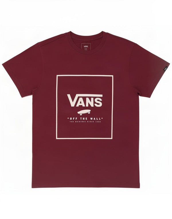 Tricou grafic Vans personalizat pentru femei Top UK 10 Small Burgundy Bumbac