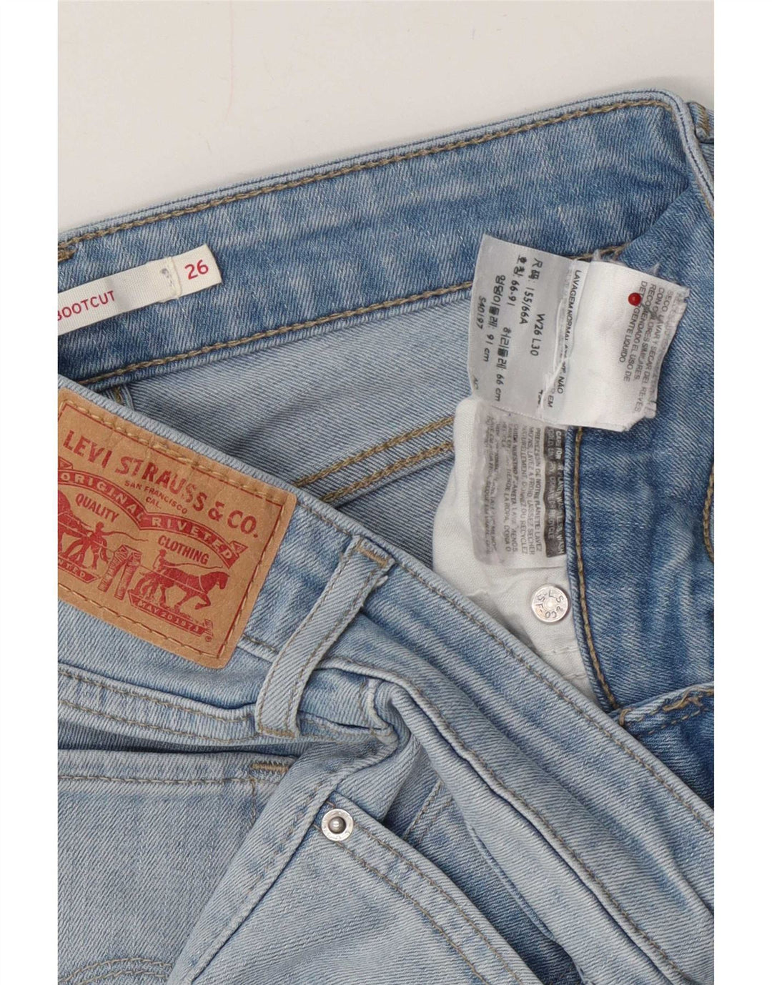 Blagi Levi's 715 Distressed Bootcut W26 L30 Blue Cotton