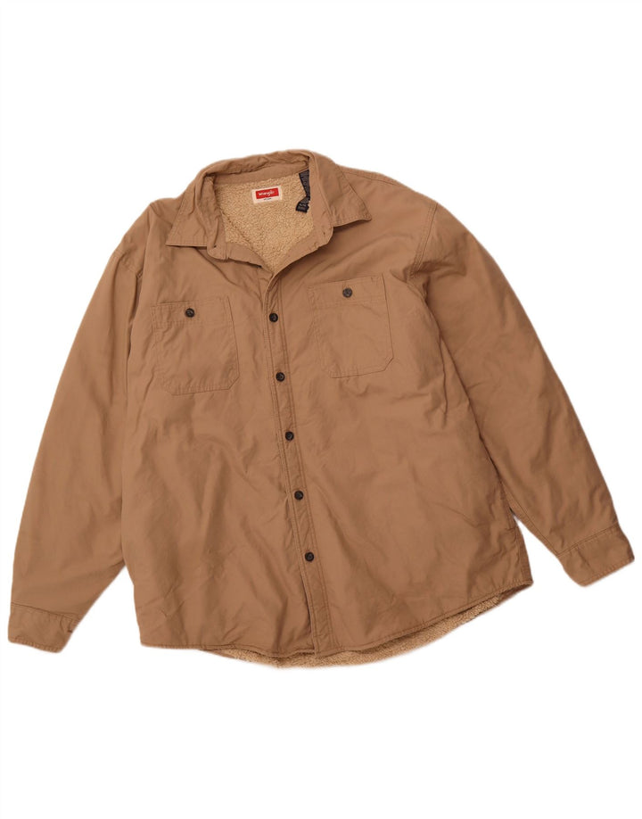 Jachetă Sherpa pentru bărbați WRANGLER UK 42 XL bumbac maro