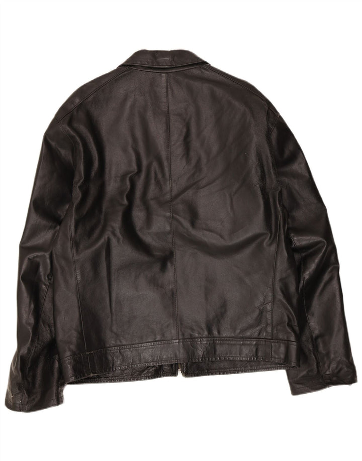 Jachetă din piele vintage pentru bărbați, UK 42 2XL, piele neagră
