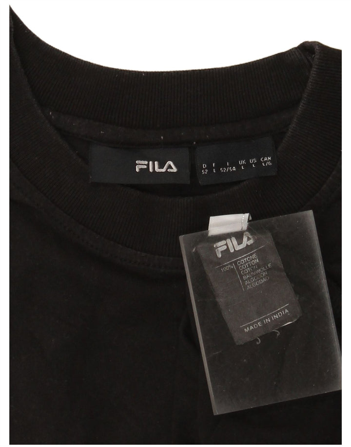 Tricou cu grafică Fila pentru bărbați Top mare, negru, color block, bumbac