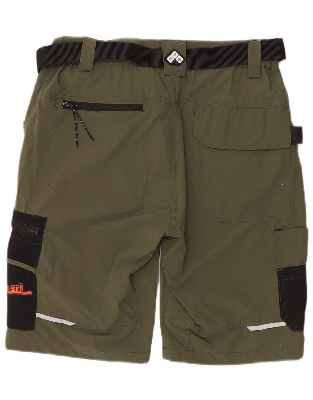 Pantaloni scurți vintage pentru bărbați cu grafic cargo mari W34 kaki colorblock