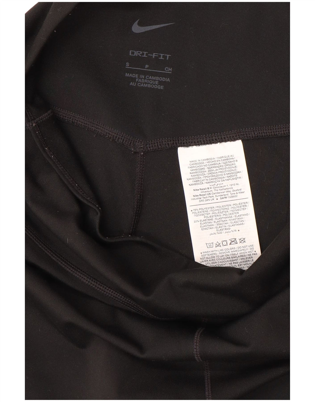 Leggings NIKE Dri Fit Capri pentru femei UK 10 Poliester negru mic