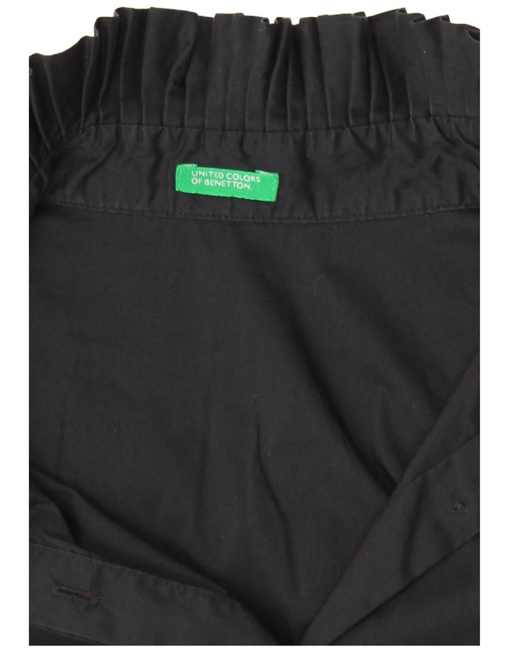 Bluză cămașă cu mânecă lungă pentru femei Benetton UK 14 Medium Black
