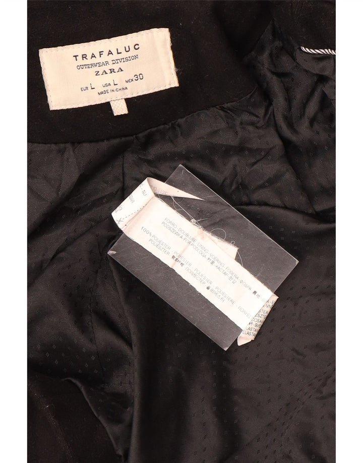Palton Trafaluc pentru femei Zara UK 14, mare, negru, poliester