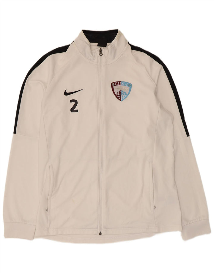 Jachetă de top pentru trening Nike Dri Fit Graphic pentru bărbați, mare, albă, color block