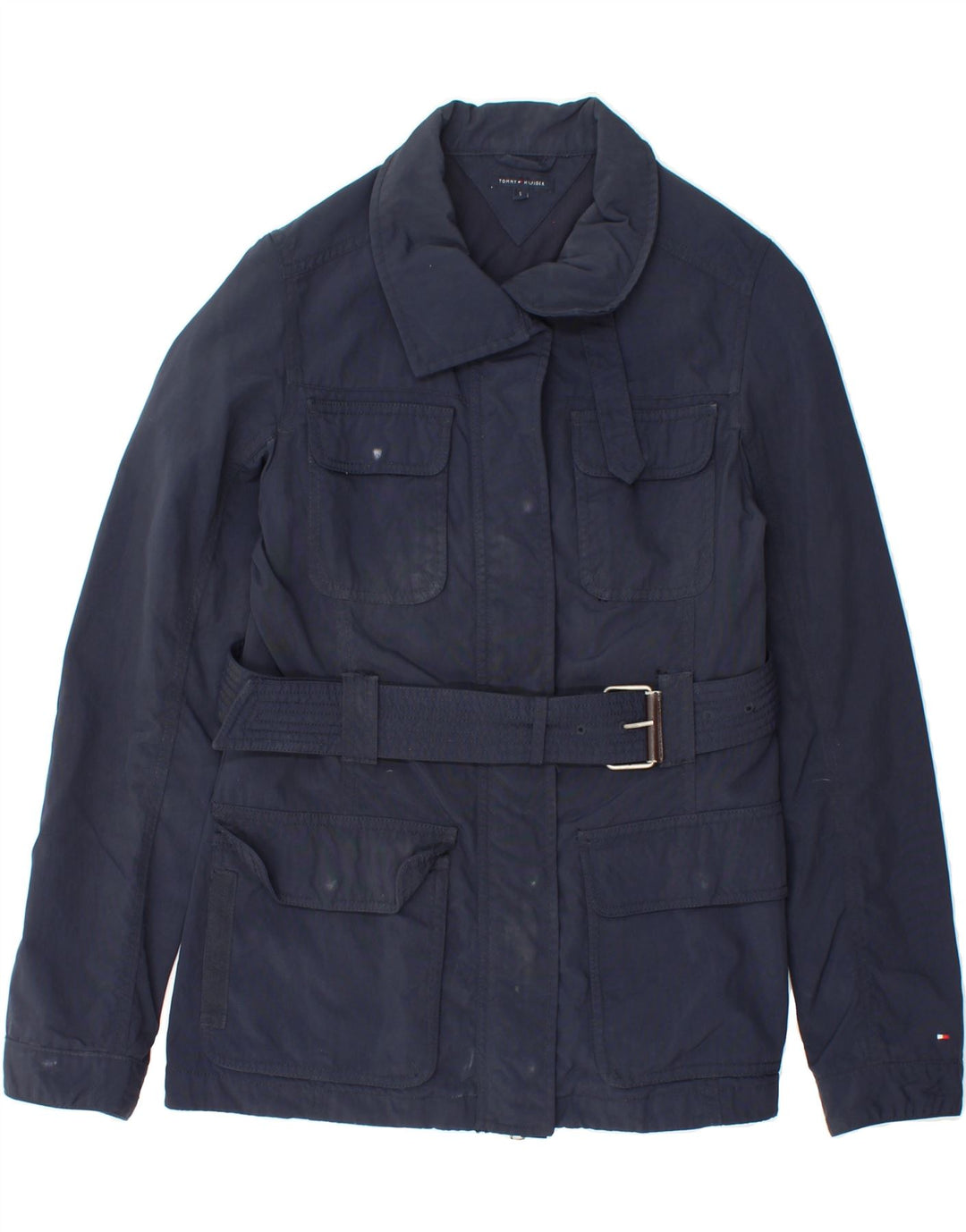 TOMMY HILFIGER Womens Utility Jacket UK 10 Small Blue Nylon Vintage Tommy Hilfiger and Second-Hand Tommy Hilfiger from Messina Hembry 