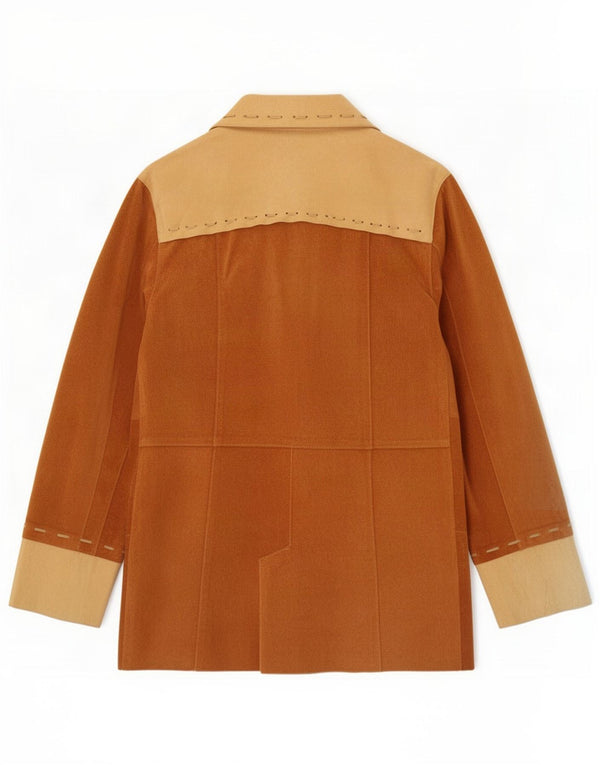 J.J.Scott Jachetă de piele pentru femei IT 48 XL Maro Colorblock