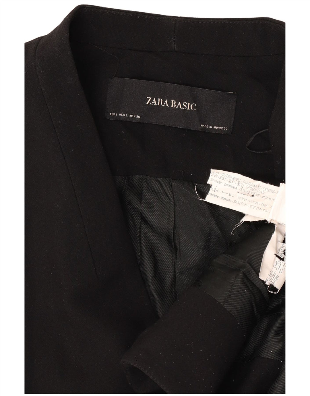 Blazer pentru femei Zara UK 16, mare, negru, poliester